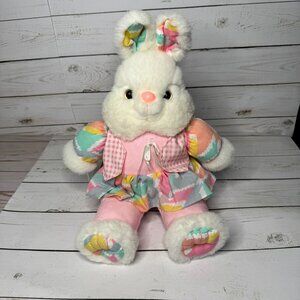Kids‎ of America Easter Bunny Rabbit Plush 14" Pastel Dress Vintage Toy
